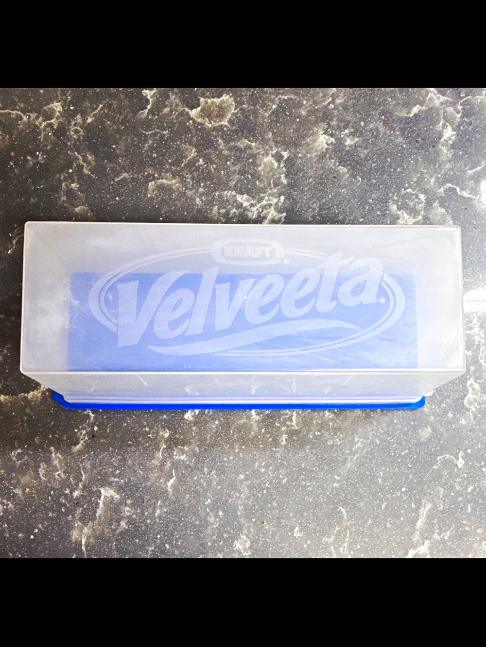 Vintage Velveeta keeper- Blue and Clear